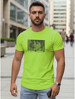 Pánske tričko FashionStreet s limetkovo zelenou potlačou NX5014R