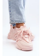 Sneakersy Damskie Na Masywnej Podeszwie Różowe Windamella
