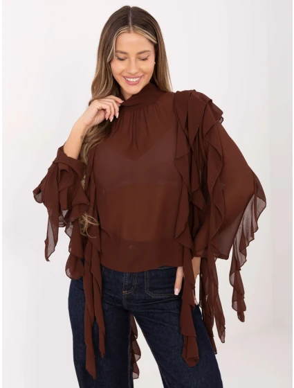 Bluzka PM BZ model 21786388 brązowy - FPrice Bluzka PM BZ model 21786388 brązowy - FPrice