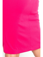 Dámske spoločenské šaty s krátkym rukávom malinové - Malinová / XL - Numoco