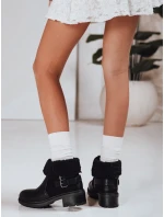 Dámské kozačky s ovčí kůží černé Dstreet model 21994265 - FashionStreet