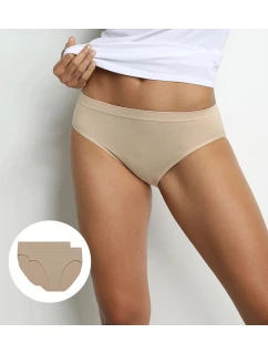 Dámske bezšvové nohavičky 2 ks DIM SEAMLESS MAXI BRIEF 2x - DIM - nude