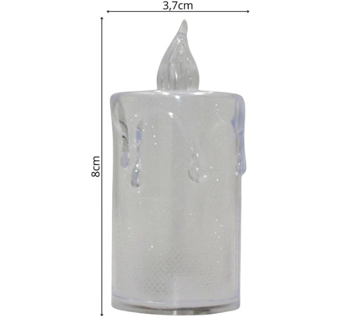 Dekoratívna sviečka 3,5x8 cm zdobená LED Dekoratívna sviečka 3,5x8 cm zdobená LED