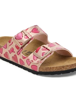 Birkenstock ARIZONA KIDS BS 1030434 ELECTRIC METALLIC COPPER HEARTS žabky (štandardná šírka)