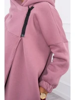 Krátka mikina na zips tmavoružová