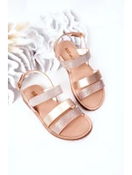 Dziecięce Błyszczące Sandały Różowe Złoto Natalie