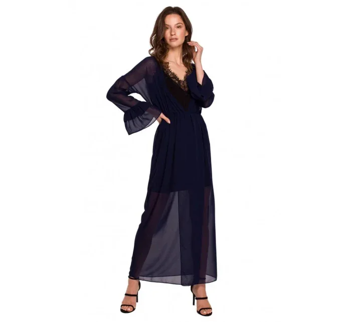 Dámské šifonové šaty se  Černá  model 18778242 - Makover