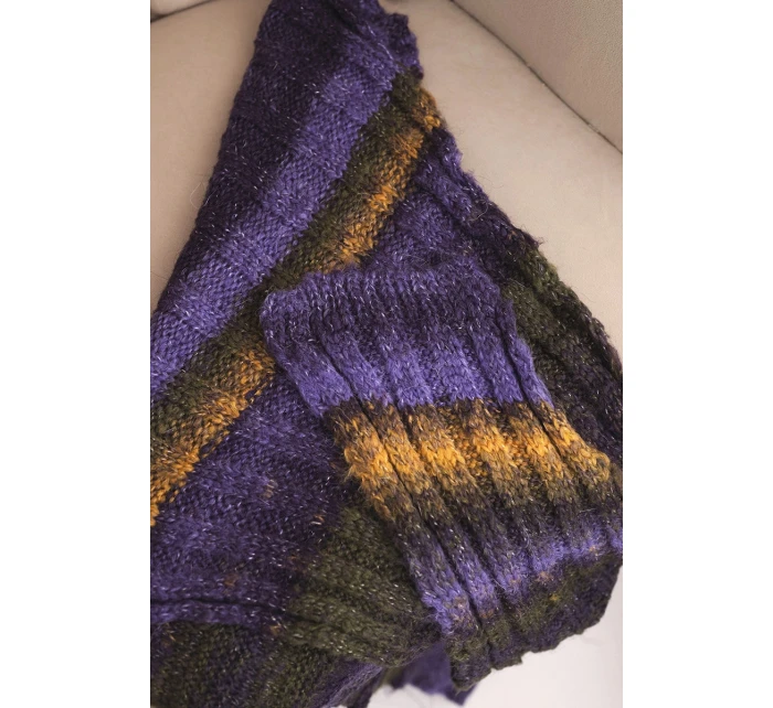 Dámsky vlnený komínový šál KN20 fialový