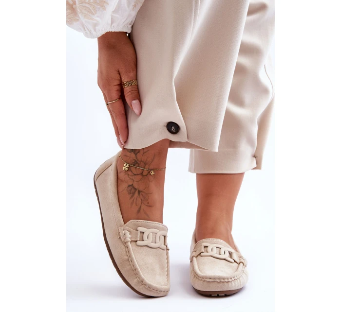 Dámské módní semišové mokasíny Bežové model 21625619 - Boto Dámské módní semišové mokasíny Bežové model 21625619 - Boto
