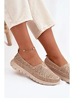 Otevřené lehké dámské mokasiny Sergio Leone MK099H zlaté