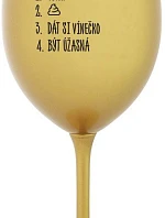DENNÝ PLÁN - ZLATÝ pohár na víno 350 ml