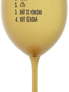 DENNÝ PLÁN - ZLATÝ pohár na víno 350 ml