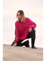 Dámsky sveter M539 fuchsiová - Moe