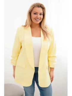 Dámská elegantní velikost Plus Size bunda žlutá