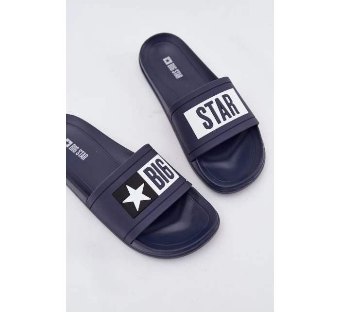 Damskie Klapki Big Star DD274A265 Granatowo-Białe Damskie Klapki Big Star DD274A265 Granatowo-Białe
