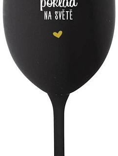 KAMARÁDKA JE NEJVĚTŠÍ POKLAD NA SVĚTĚ - černá sklenice na víno 350 ml
