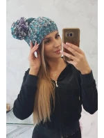Dámska čiapka s brmbolcom Maria K335 tyrkysová