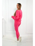 model 18752912 sada mikina + top + legíny malinová - K-Fashion model 18752912 sada mikina + top + legíny malinová - K-Fashion