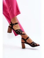 Sandały Damskie Na Słupku Czarne Opifiana Sandały Damskie Na Słupku Czarne Opifiana