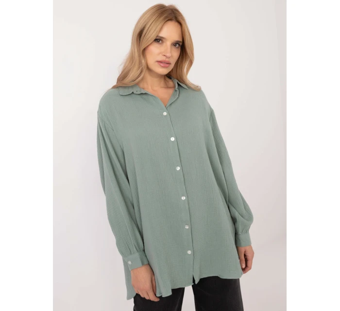 Košeľa D70032M11066D3 pistáciová