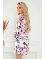 Dámské šifonové šaty se vzorem  volánky a širokou gumou model 18420027 - numoco