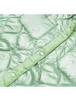 Dámska prešívaná oversize bunda v mätovej farbe s kapucňou (AG5-010)