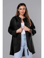 Tenký černý asymetrický dámský přehoz přes oblečení model 18001553 - S'WEST