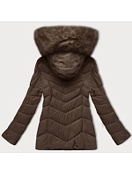 Prešívaná prechodná bunda s kožušinou na kapucni S'west cocoa (B8301-48) Prešívaná prechodná bunda s kožušinou na kapucni S'west cocoa (B8301-48)