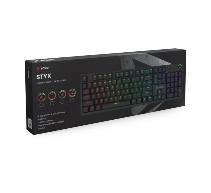 MECHANICKÁ KLÁVESNICA SAVIO STYX OUTEMU HNEDÁ HOT SWAP RGB MECHANICKÁ KLÁVESNICA SAVIO STYX OUTEMU HNEDÁ HOT SWAP RGB