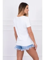 Halenka s model 18742982 grafikou bílá - K-Fashion