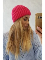 Čiapka s rolovaním Magda K293 fuchsiová