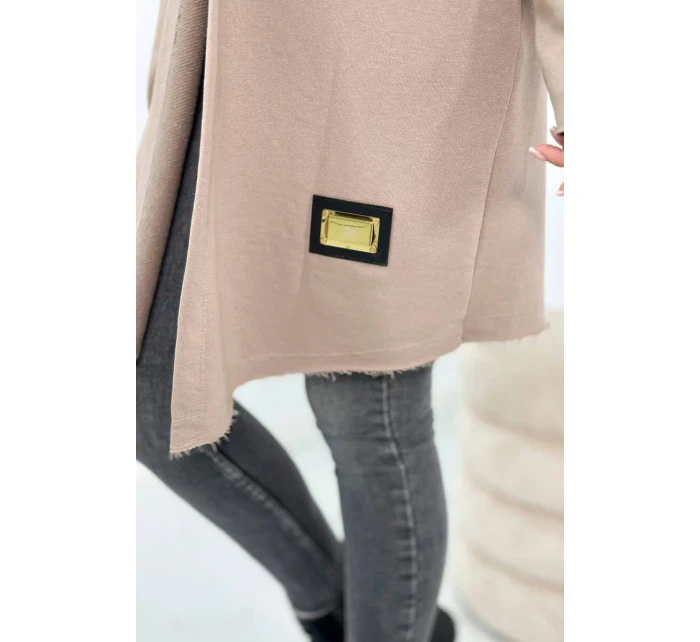 model 18980837 s nápisem tmavě béžová - K-Fashion model 18980837 s nápisem tmavě béžová - K-Fashion