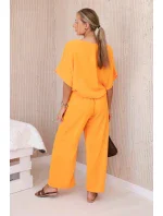Súprava blúzky a nohavíc jasne oranžová