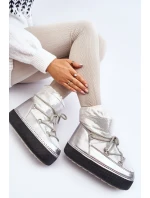 Damskie Śniegowce Z Wiązaniem Srebrne Toolsa Damskie Śniegowce Z Wiązaniem Srebrne Toolsa