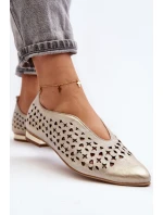 balerínky z přírodní kůže Zlaté model 21646359 - Zazoo