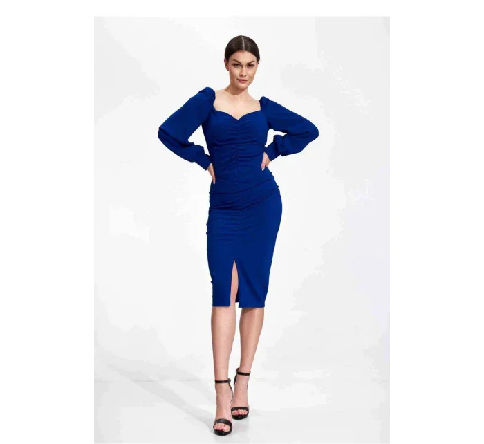 Dámske koktailové šaty M871 modré - Figl