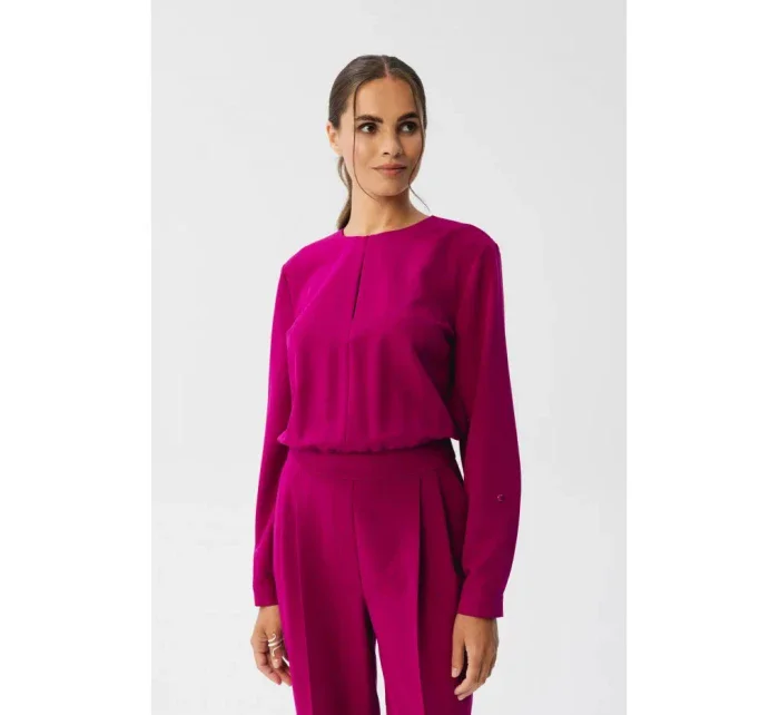 Dámsky overal s rozdeleným výstrihom S355 Burgundy - Stylove