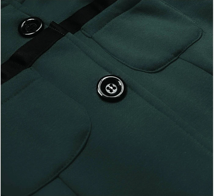 Tmavozelená dámska krátka mikina na zips (AMG-63)