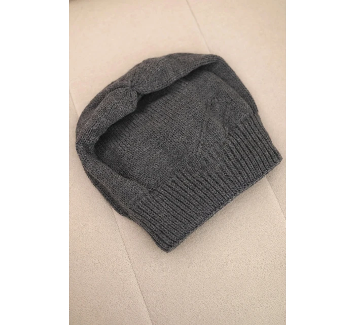 Dámska klasická zimná čiapka s jemným vzorom K379 graphite