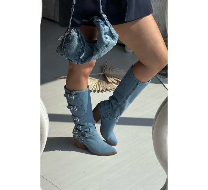 Džíny Kovbojky Na Podpatku S model 21710989 - Boto