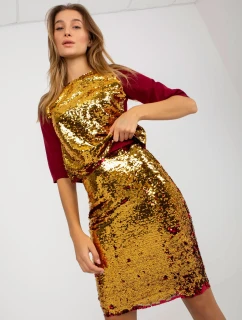 Spódnica LK SD model 21127108 bordowy - FPrice