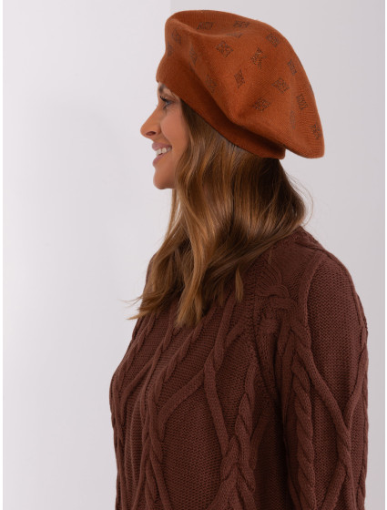 Svetlohnedý dámsky pletený baret