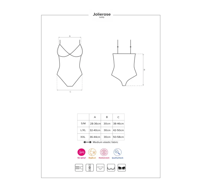 Pikantné body Jolierose teddy - Obsessive