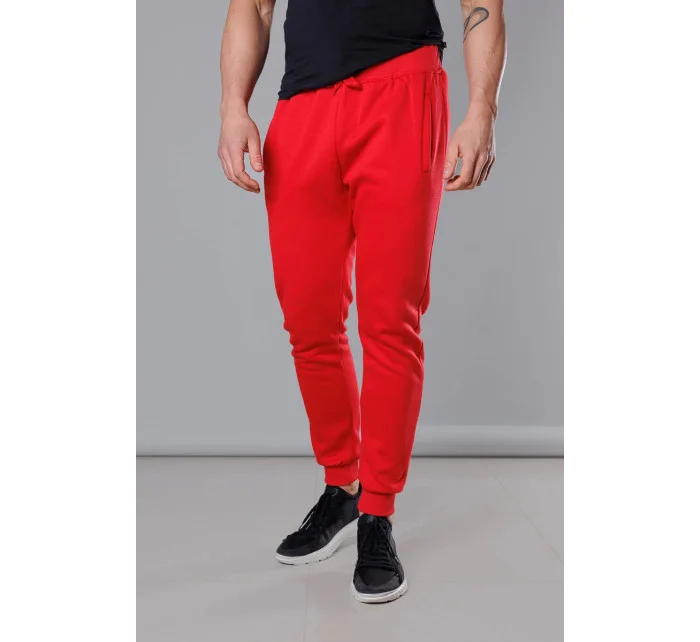 Červené pánske teplákové nohavice (68XW01-18)