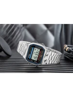 Unisex digitálne hodinky Casio A168WA s náramkom z nehrdzavejúcej ocele, strieborné Unisex digitálne hodinky Casio A168WA s náramkom z nehrdzavejúcej ocele, strieborné