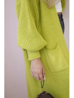 Sveter dlhý sveter pistáciový