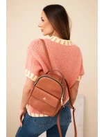 Dámsky sveter s krátkym rukávom a kontrastným červeným lemovaním