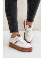 Sneakersy Damskie Na Platformie Panterka Białe Dravinnia Sneakersy Damskie Na Platformie Panterka Białe Dravinnia
