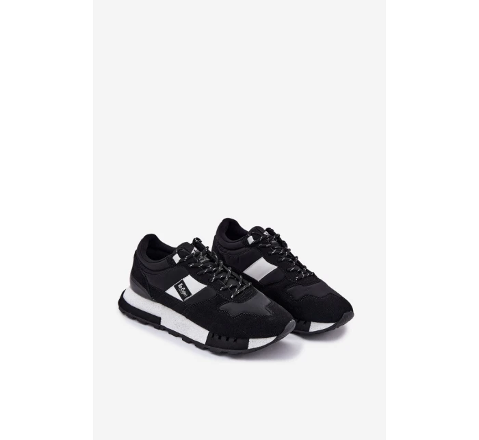 Sneakersy Męskie Na Platformie Lee Cooper LCJ-25-03-3378M Czarne