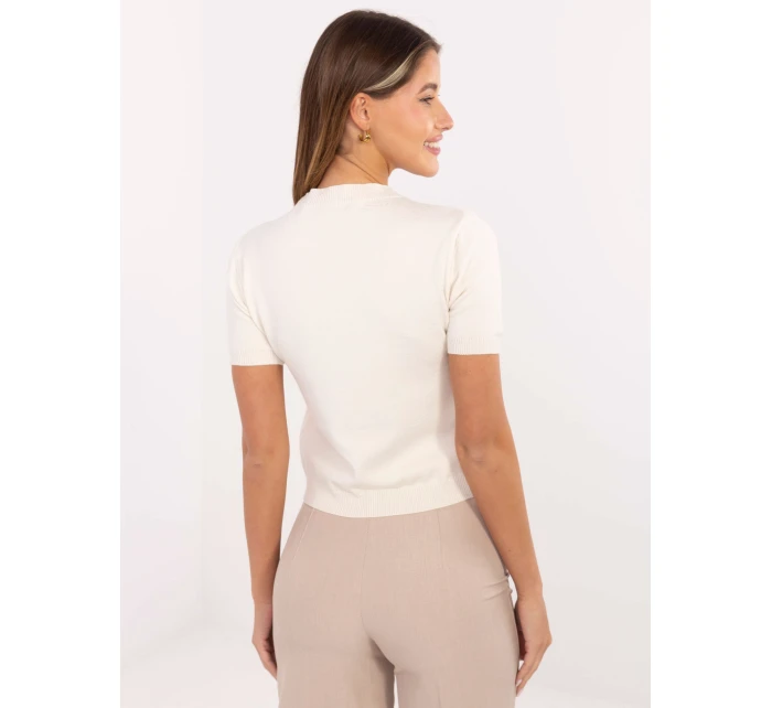 Sweter IT SW model 21480406 jasny beżowy - FPrice Sweter IT SW model 21480406 jasny beżowy - FPrice